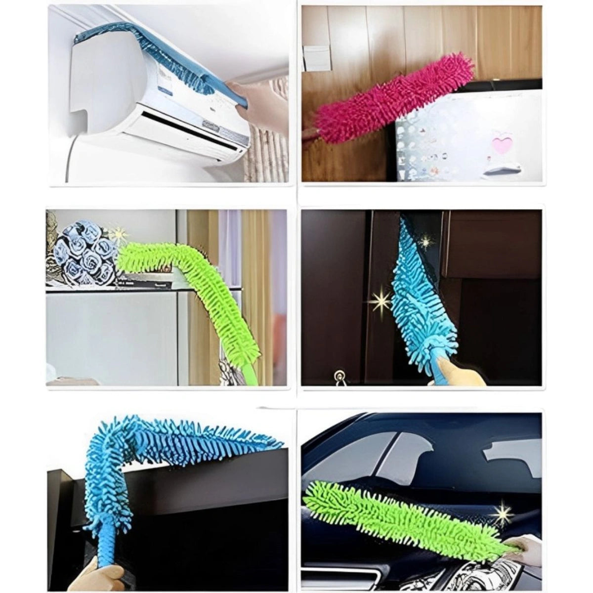 Foldable Microfiber Fan Cleaning Duster with Steel Body